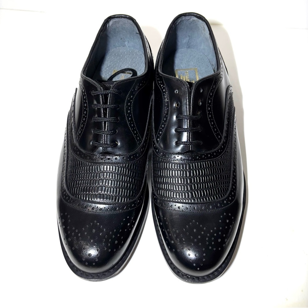 Vintage Stuart McGuire Men’s Black Oxford Brogue Dress Shoes Size 9 EE – New NOS